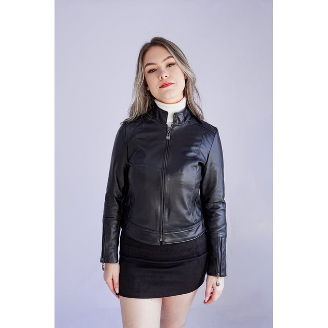 Jaqueta de Couro Feminina Model Lisa