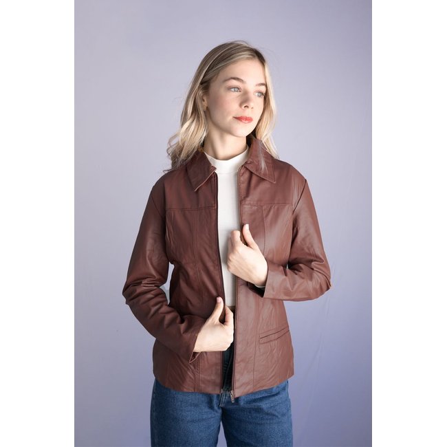 Jaqueta de Couro Feminina Style Caramelo