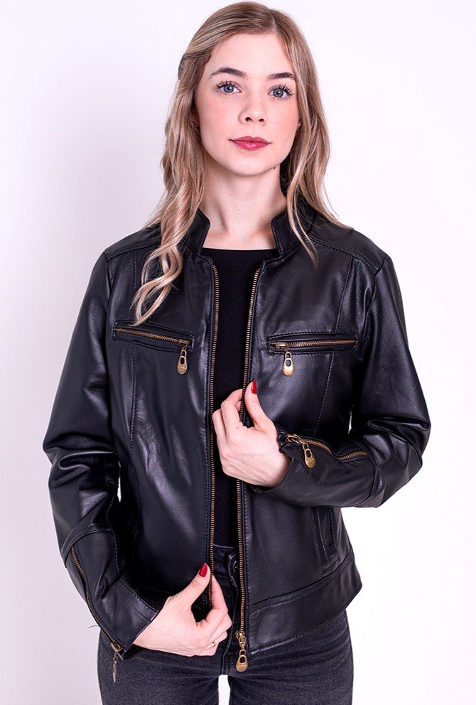 Jaqueta de Couro Feminina